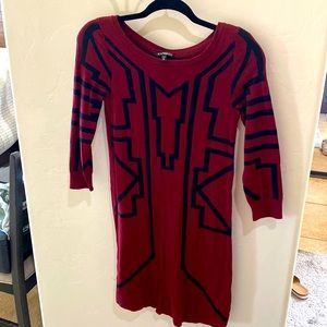 Express Burgundy long sleeve dress, size XS.